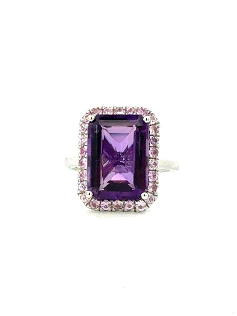 Natural Amethyst Sapphire Ring Size 6.5 14k Gold 6.6 TCW Certified $4,950 601178